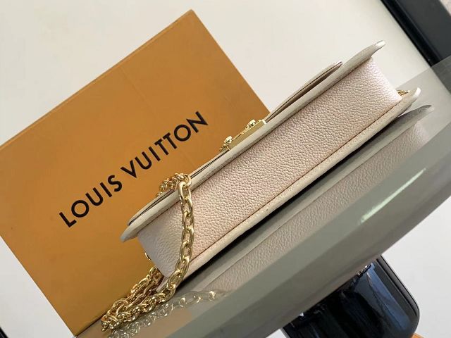 Louis vuitton original calfskin wallet on chain metis M82836 white