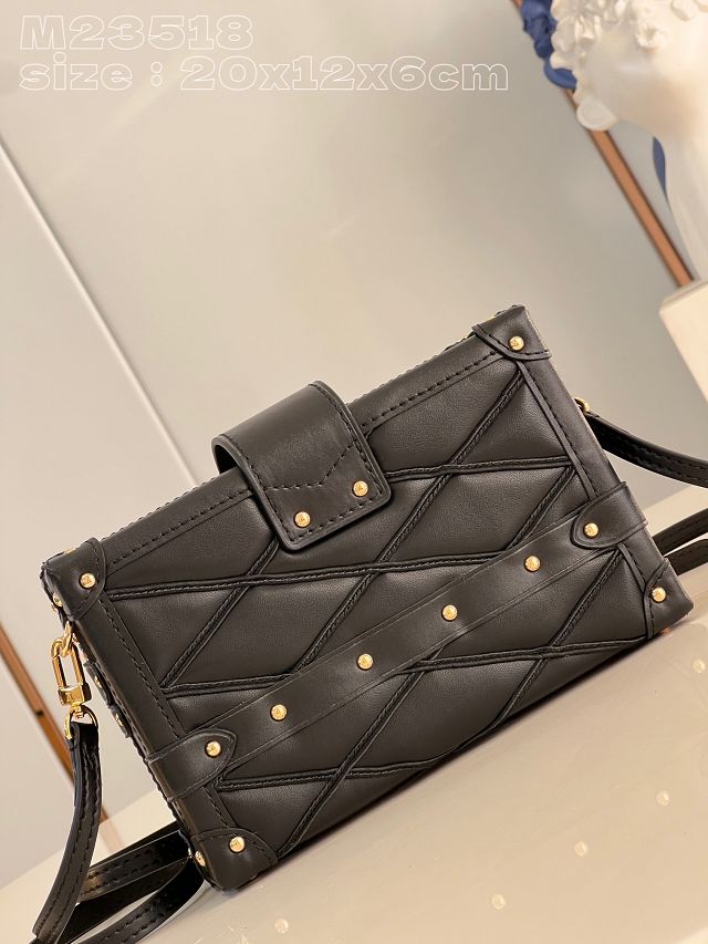 2024 Louis vuitton original lambskin petite malle M23518 black