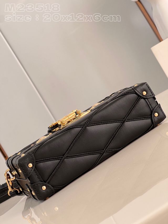 2024 Louis vuitton original lambskin petite malle M23518 black