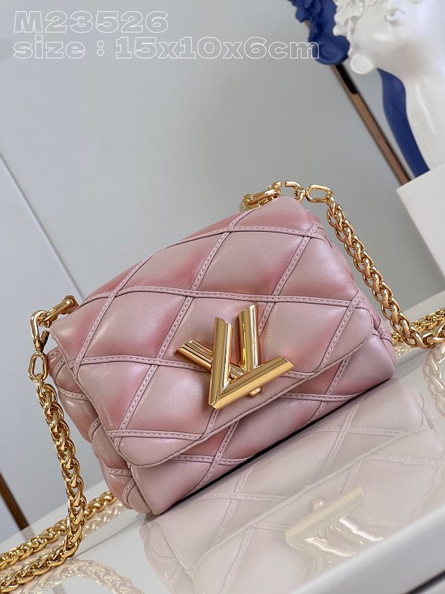 Louis vuitton original lambskin pico GO-14 small handbag M82752 pink