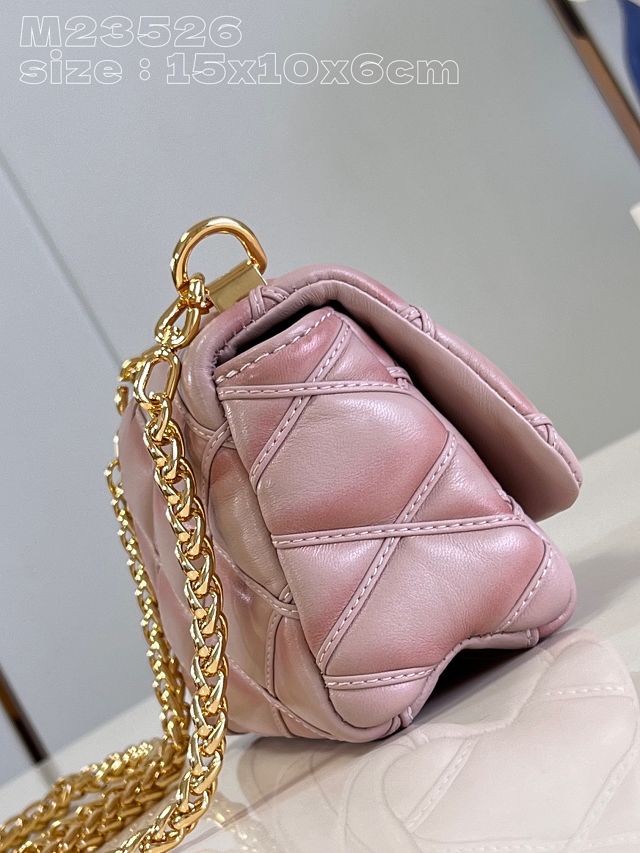 Louis vuitton original lambskin pico GO-14 small handbag M82752 pink