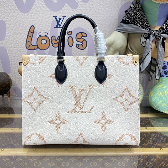 Louis vuitton original monogram canvas onthego MM M46912  white