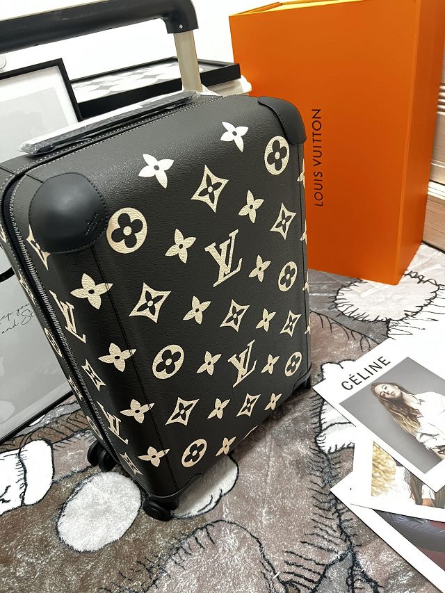 Louis vuitton original calfskin horizon 55 rolling luggage M10256 black