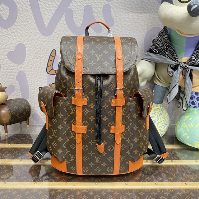 Louis vuitton original monogram canvas christopher backpack pm M46247 orange