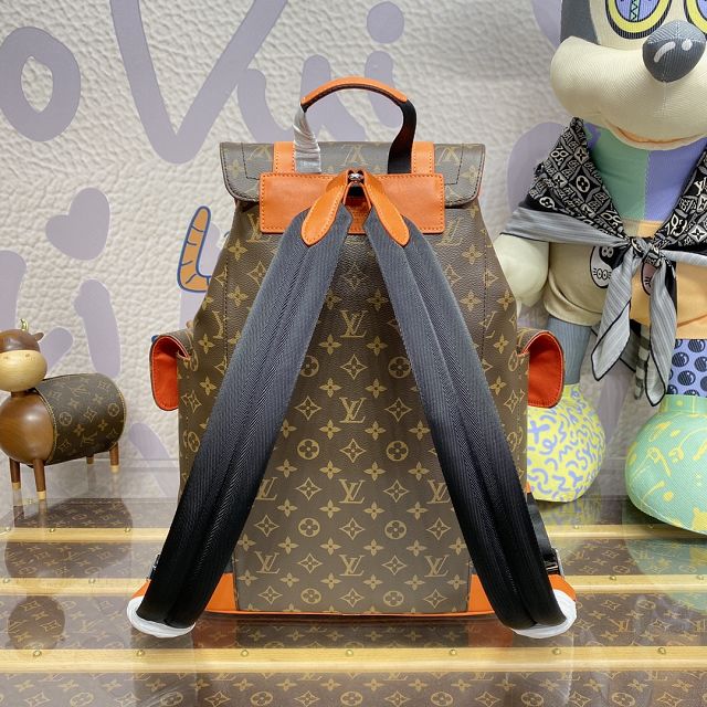 Louis vuitton original monogram canvas christopher backpack pm M46247 orange