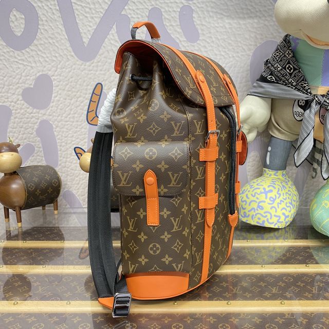 Louis vuitton original monogram canvas christopher backpack pm M46247 orange