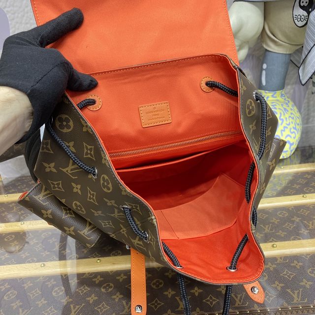 Louis vuitton original monogram canvas christopher backpack pm M46247 orange