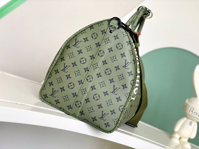 Louis vuitton original monogram canvas keepall 55 M23963 green