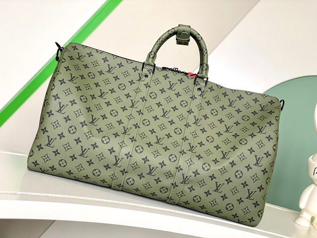 Louis vuitton original monogram canvas keepall 55 M23963 green