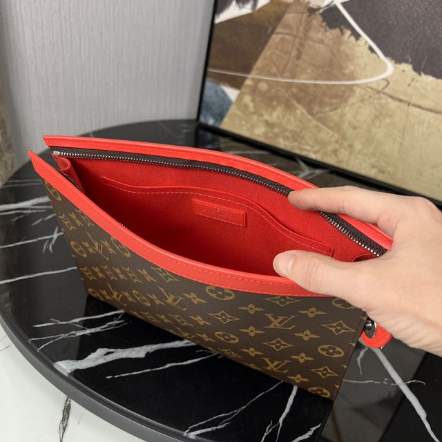 Louis vuitton original monogram canvas voyage pochette M82857 red