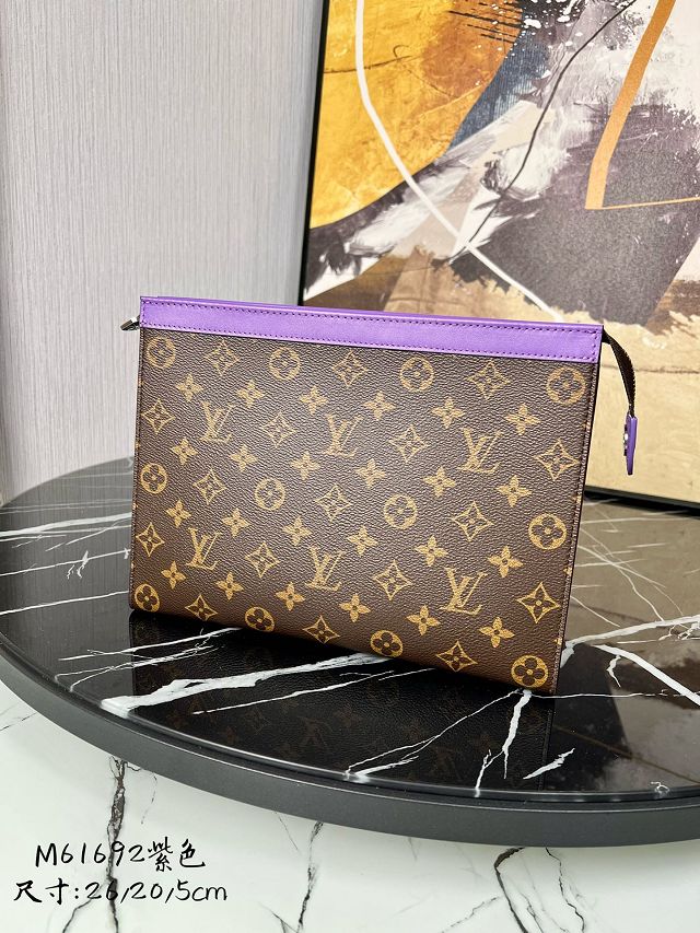 Louis vuitton original monogram canvas voyage pochette M82859 purple