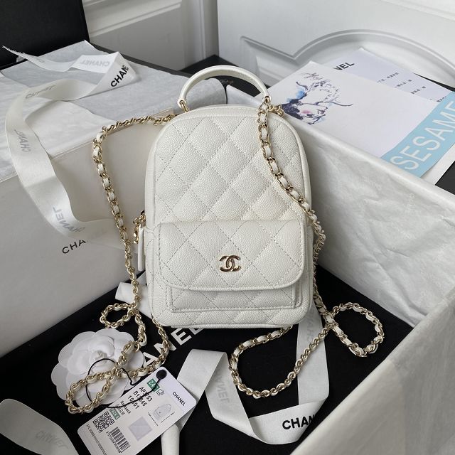 CC original grained calfskin mini backpack AP3753 white