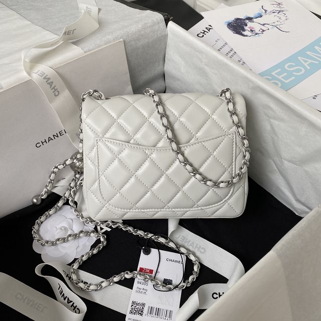 2024 CC original lambskin small flap bag AS1786 white