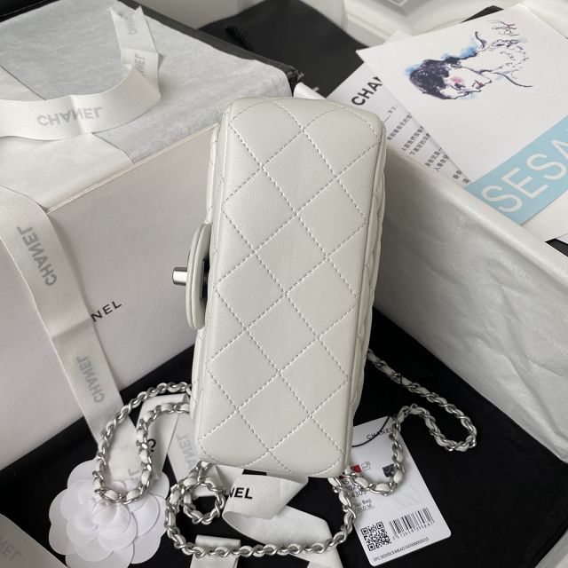 2024 CC original lambskin small flap bag AS1786 white