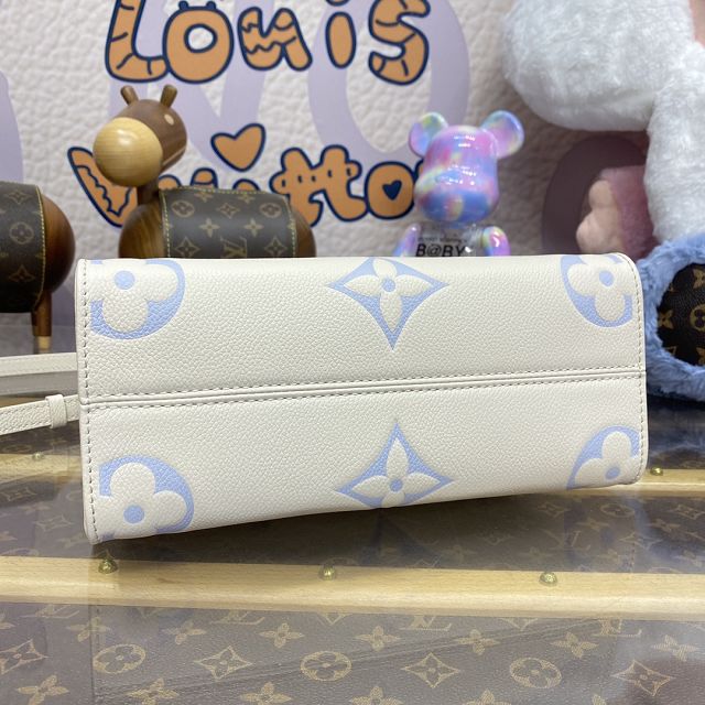 Louis vuitton original calfskin onthego pm M45653 white&blue