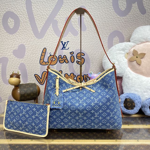 2024 Louis vuitton original denim carryAll MM M46855 blue