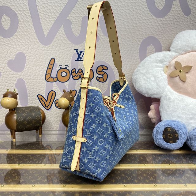 2024 Louis vuitton original denim carryAll MM M46855 blue