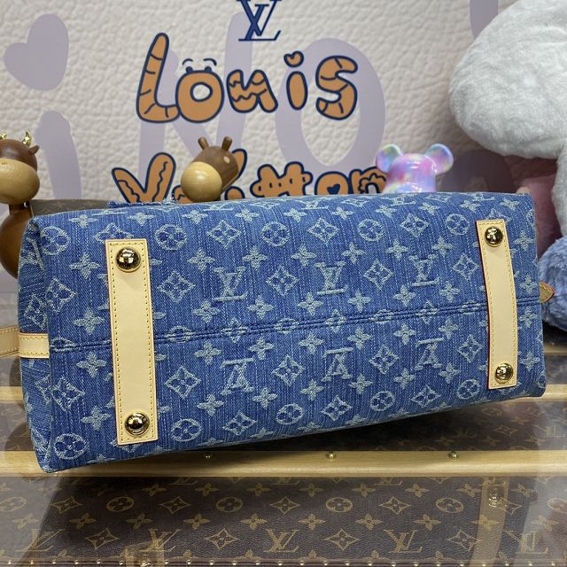 2024 Louis vuitton original denim carryAll MM M46855 blue