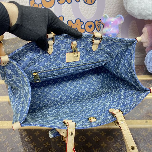 2024 Louis vuitton original denim onthego mm M46871 blue