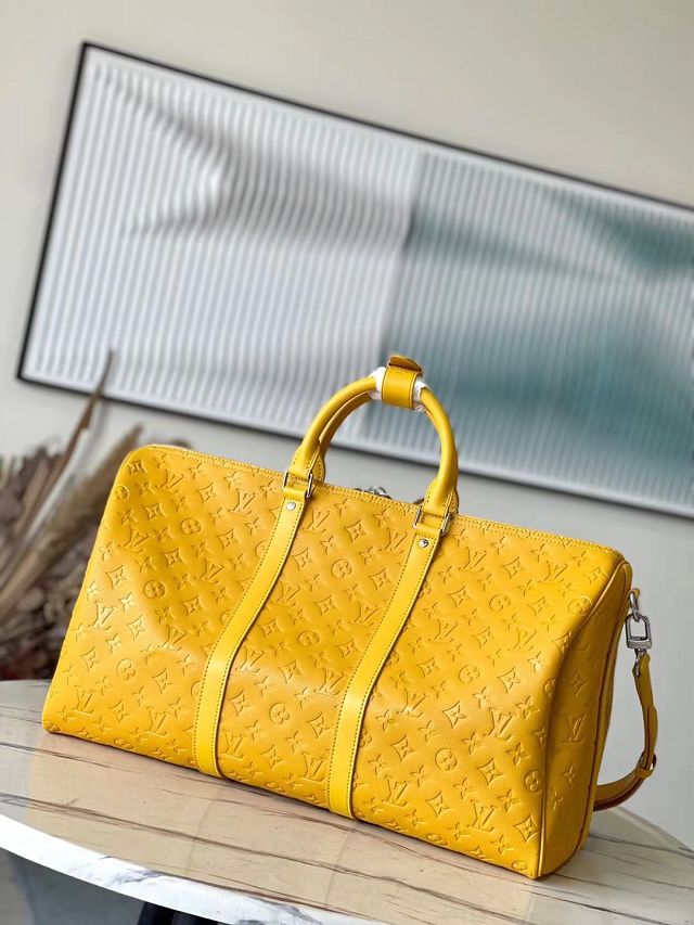 Louis vuitton original calfskin keepall 50 M23748 yellow