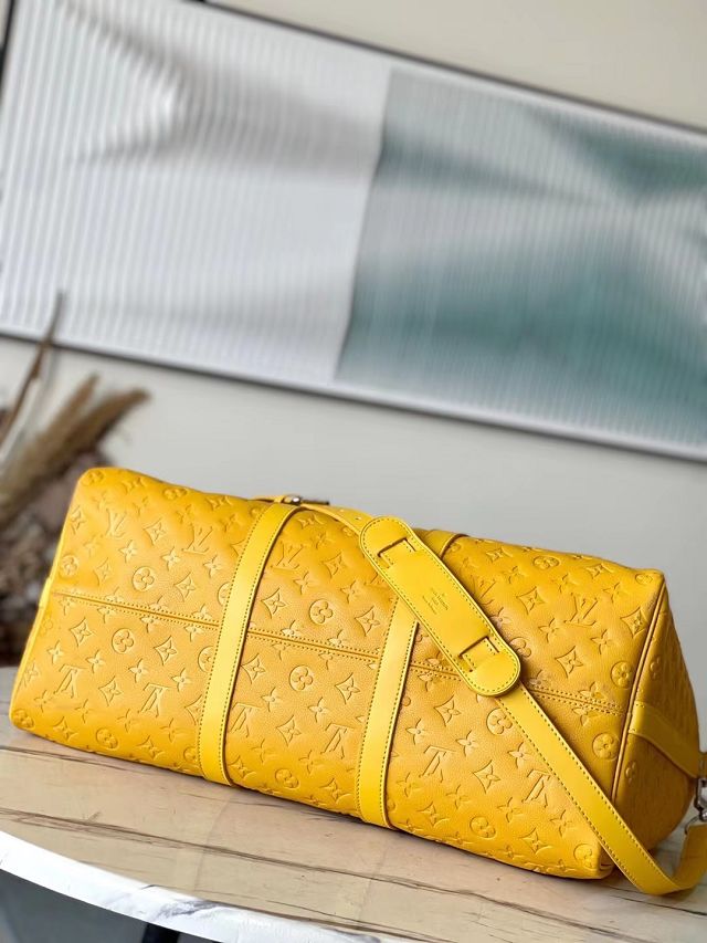 Louis vuitton original calfskin keepall 50 M23748 yellow