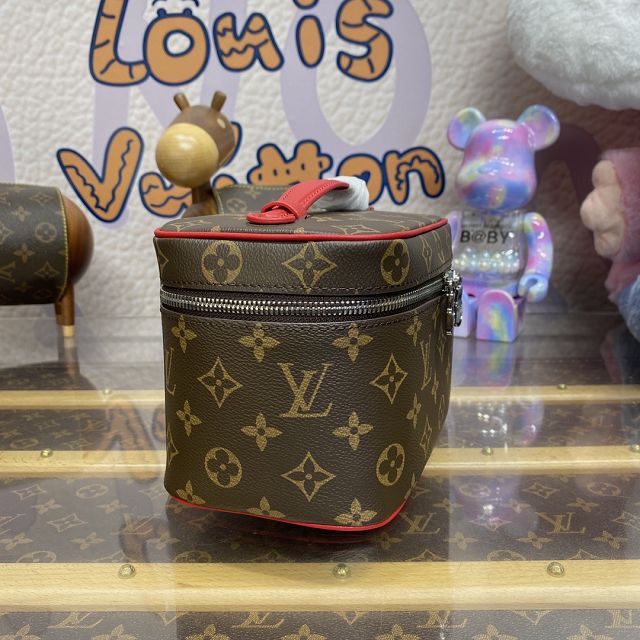 Louis vuitton original monogram mini nice cosmetic case M46766 red