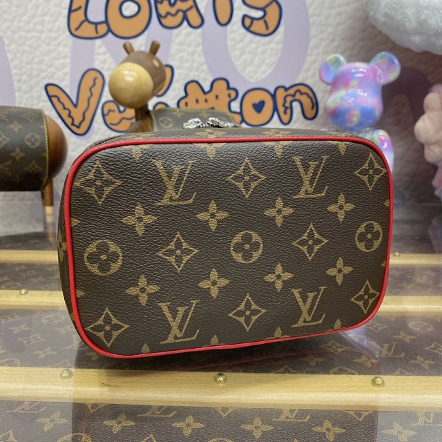 Louis vuitton original monogram mini nice cosmetic case M46766 red