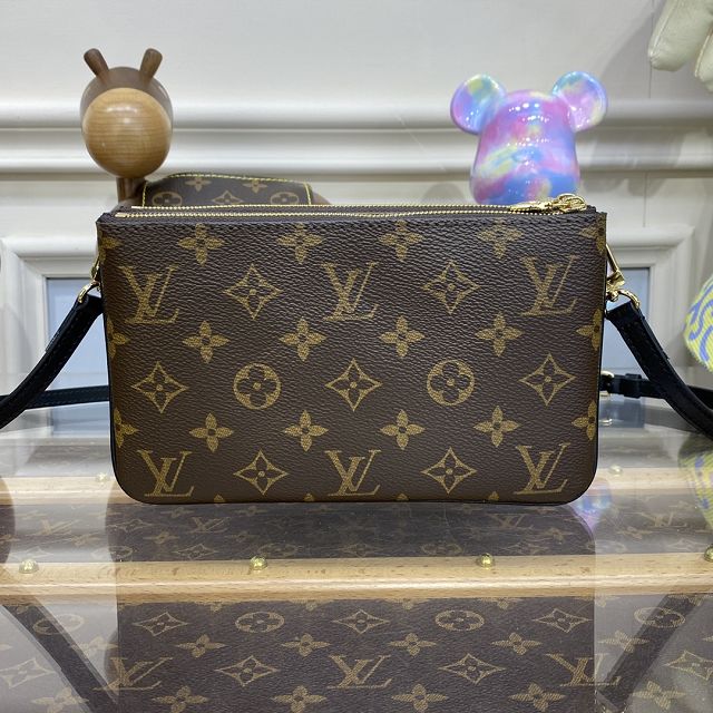 Louis vuitton original monogram reverse double zip pochette M69203