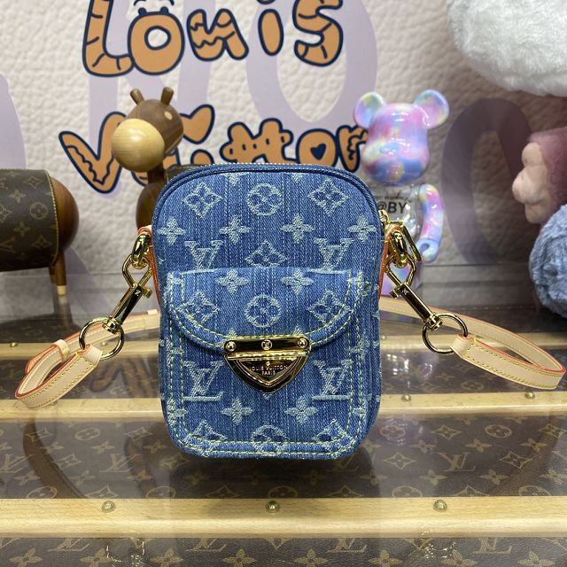 Louis vuitton original denim fairfax pochette M82948 blue