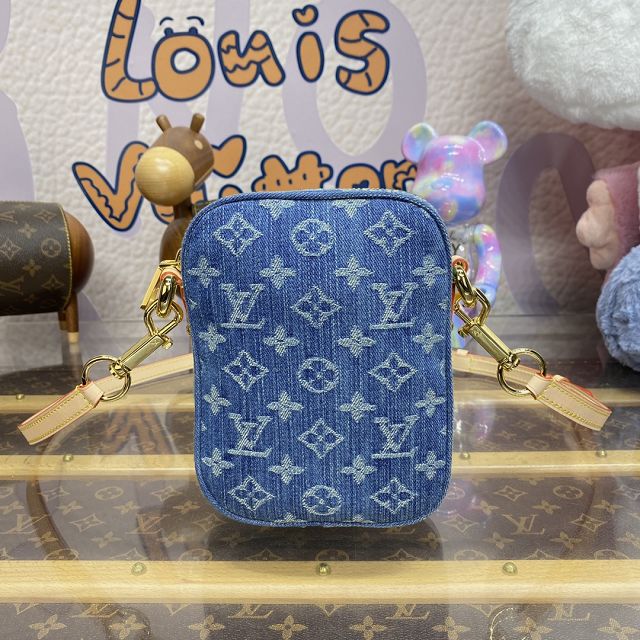 Louis vuitton original denim fairfax pochette M82948 blue