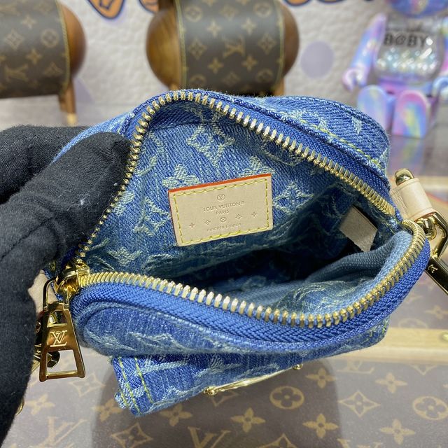 Louis vuitton original denim fairfax pochette M82948 blue