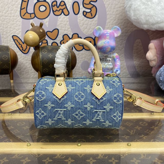 Louis vuitton original denim nano speedy M82950 blue