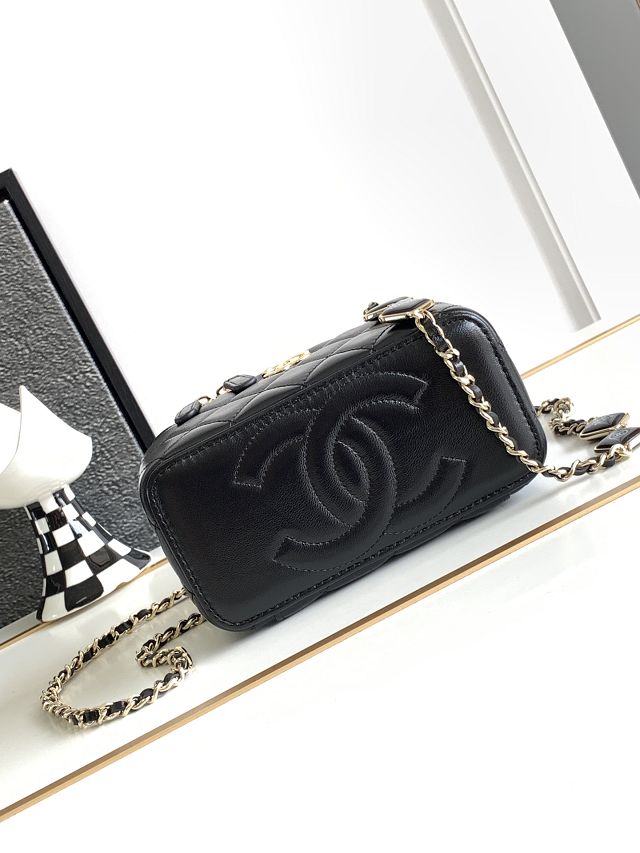 CC original lambskin clutch with chain AP2936 black