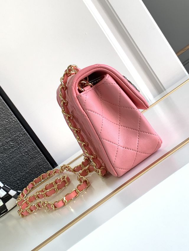 CC original lambskin mini flap bag A69900 pink