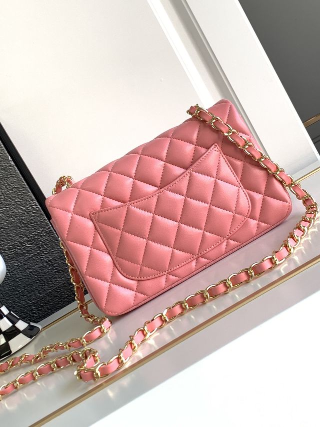 CC original lambskin mini flap bag A69900 pink