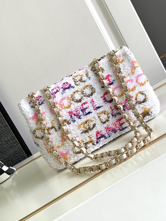 CC original sequins small flap bag AS4561 white