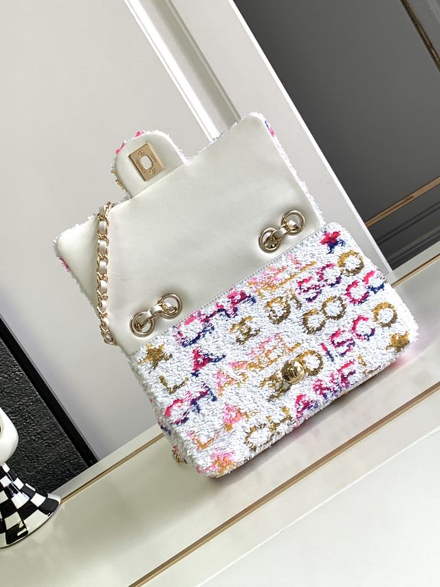 CC original sequins small flap bag AS4561 white