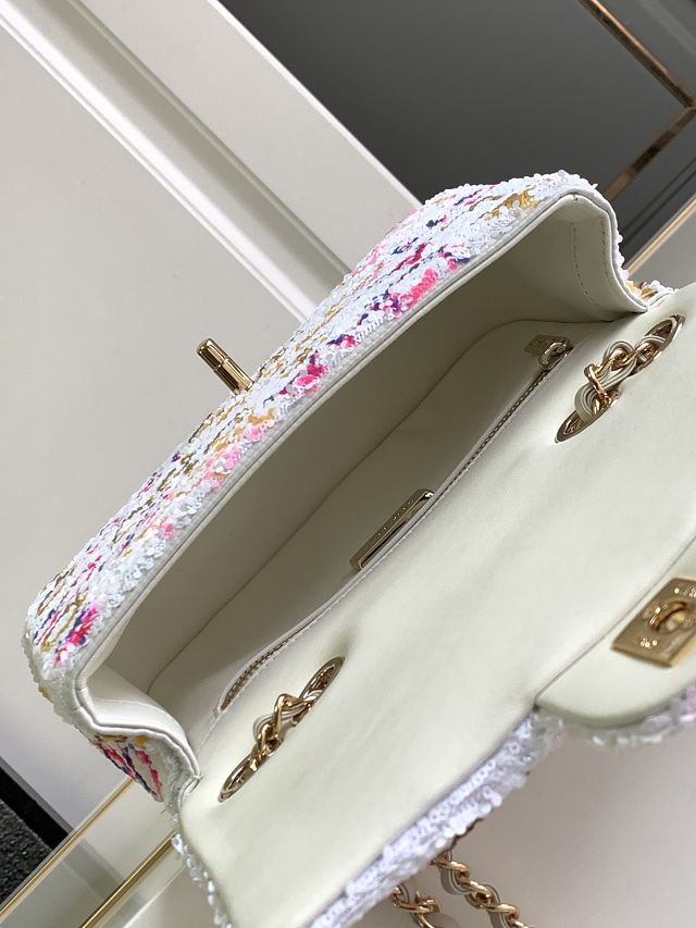 CC original sequins small flap bag AS4561 white