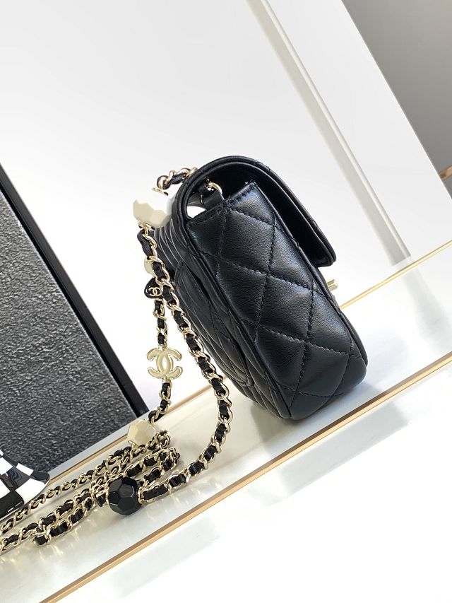 2024 CC original lambskin mini flap bag AS3782 black