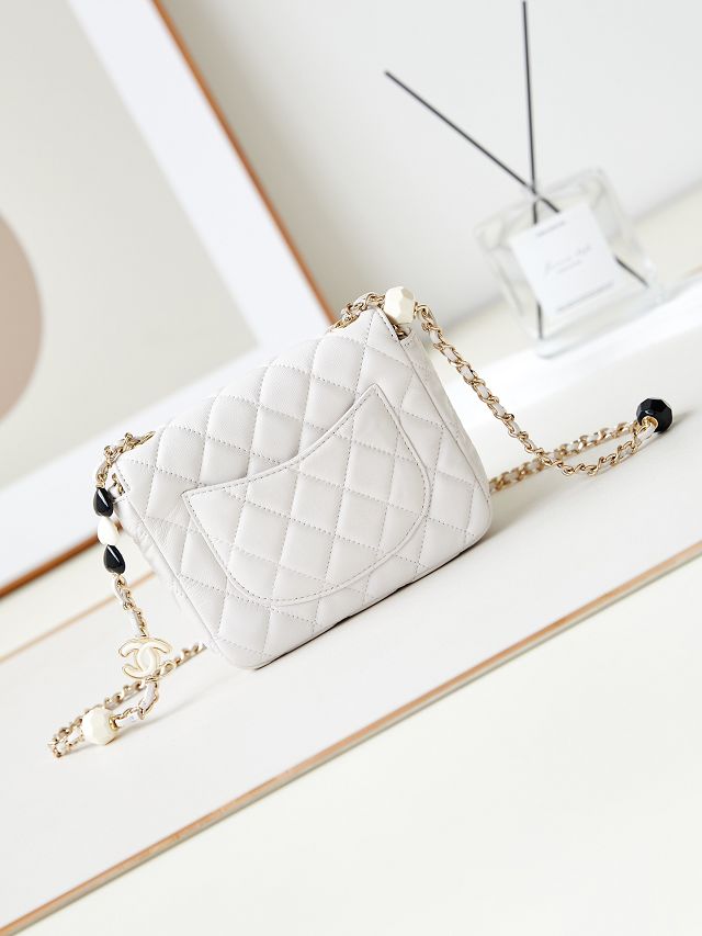 2024 CC original lambskin mini flap bag AS3782 white