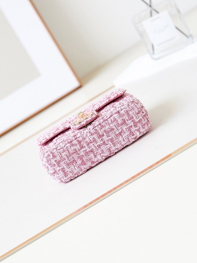 2024 CC original tweed mini flap bag AS3782 pink