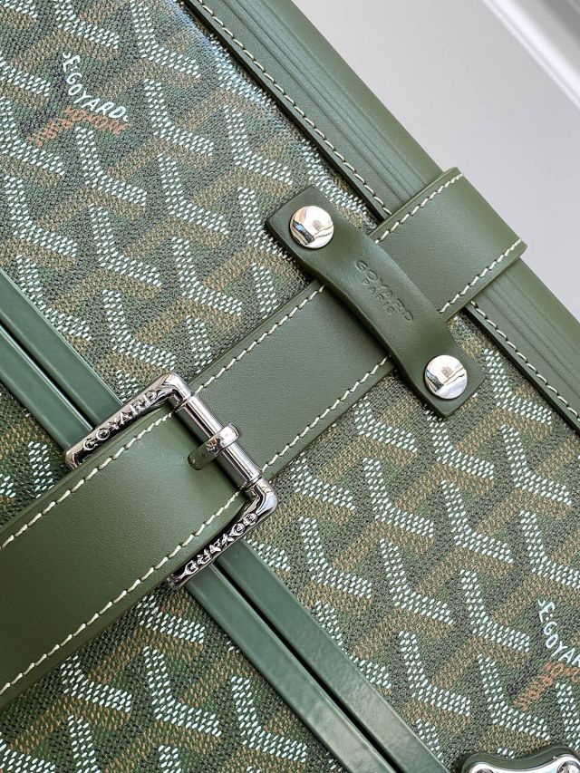 Goyard handmade original canvas&calfskin bourget trolley case GY0033 khaki green