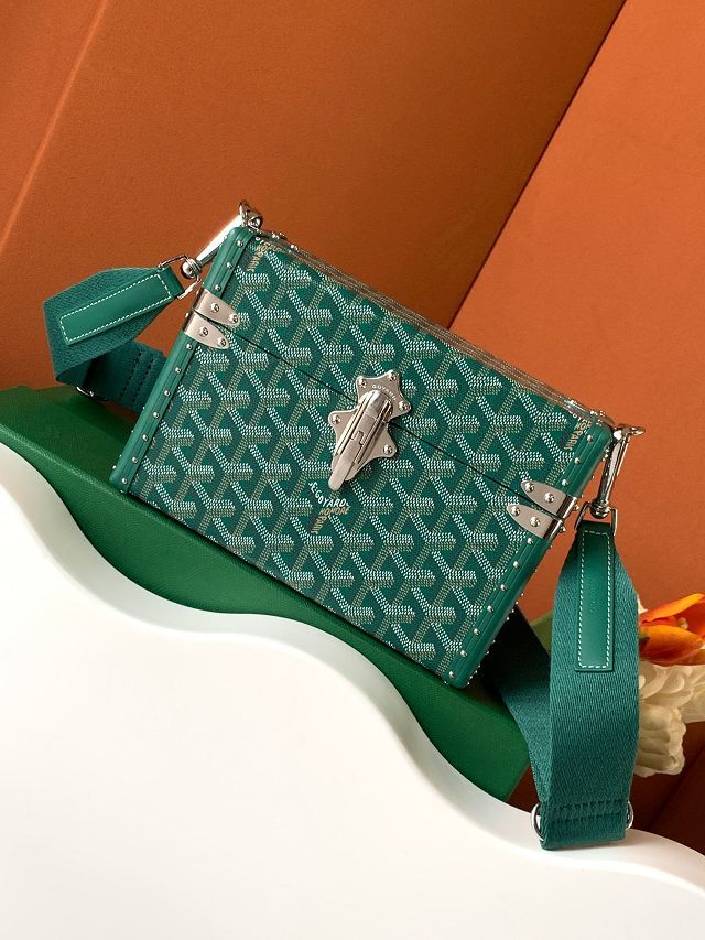 Goyard original canvas cassette trunk bag GY0102 green