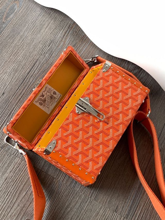 Goyard original canvas cassette trunk bag GY0102 orange