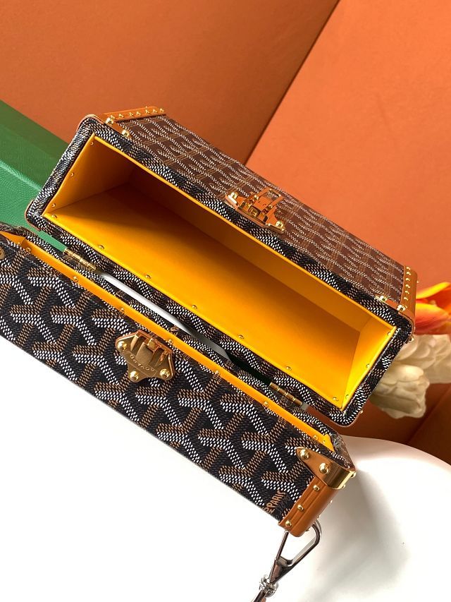 Goyard original canvas cassette trunk bag GY0102 tan