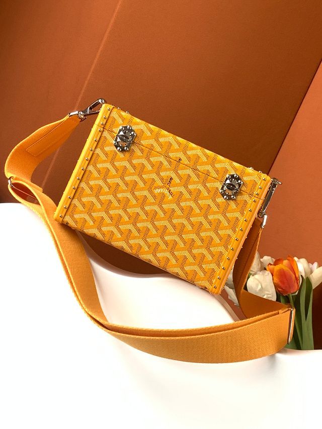 Goyard original canvas cassette trunk bag GY0102 yellow