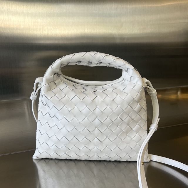 BV original calfskin mini hop bag 777586 white