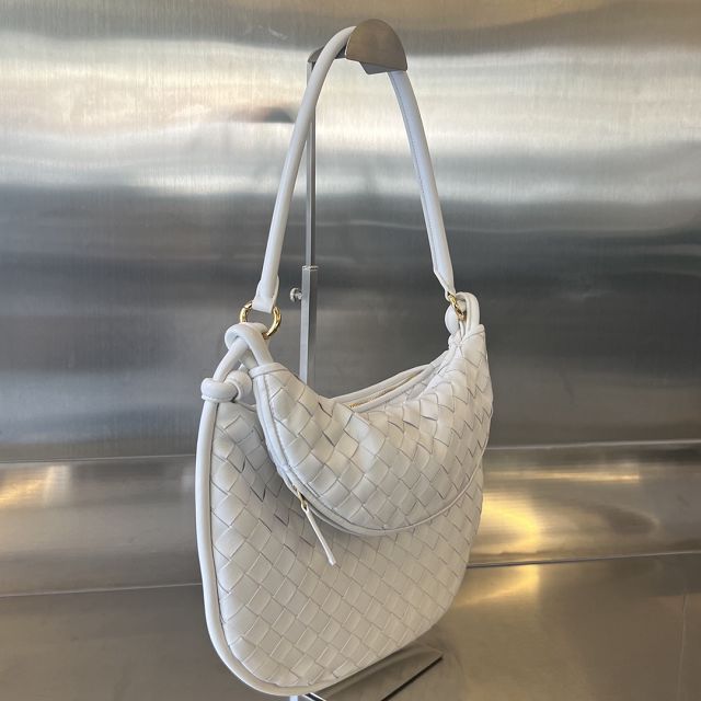 BV original lambskin medium gemelli shoulder bag 764281 white