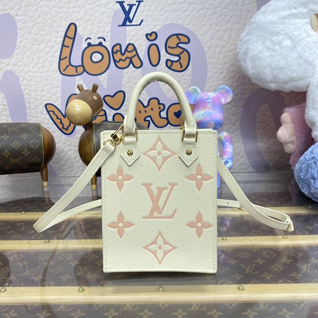 Louis vuitton original calfskin petit sac plat bag m81417 white&chamallow