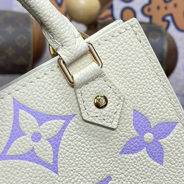 Louis vuitton original calfskin petit sac plat bag m81417 white&purple